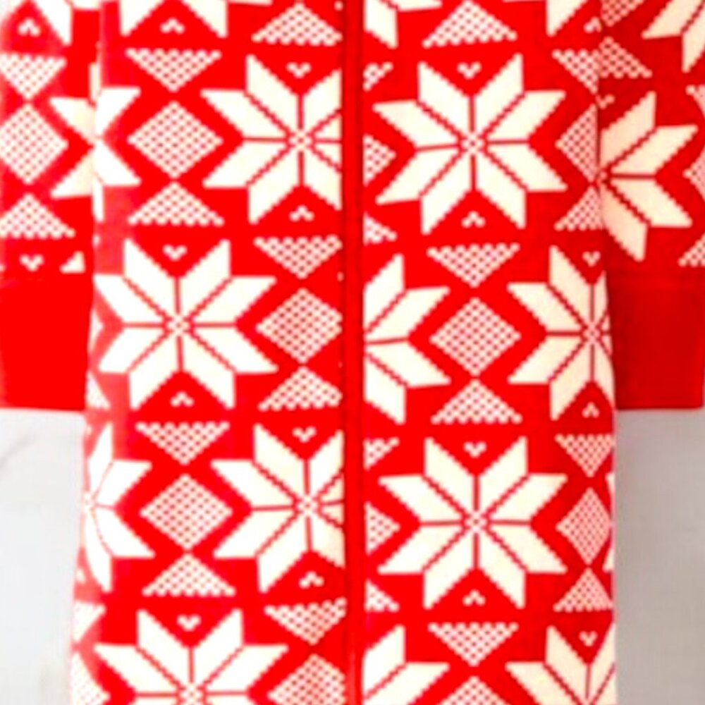Hanna Andersson Red Snowflakes Christmas Baby Zip Sleeper Organic Cotton NWOT - Picture 4 of 4